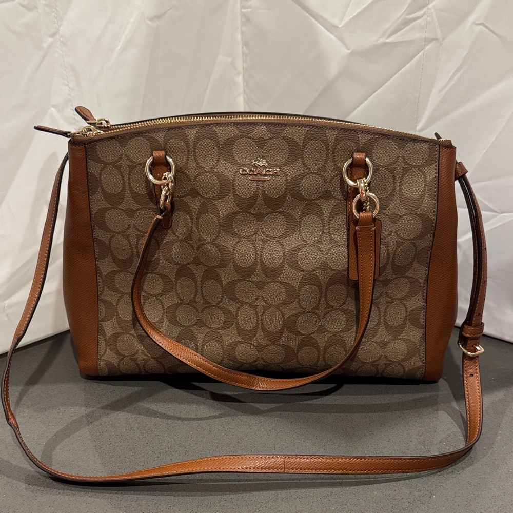 Coach Christie Carryall Women’s Shoulder Signature Brown Monogram Bag